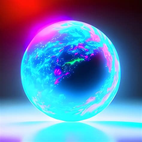 Premium Ai Image Magic Glass Ball Neon Light Neon Fantasy Ball Predictions Of The Future