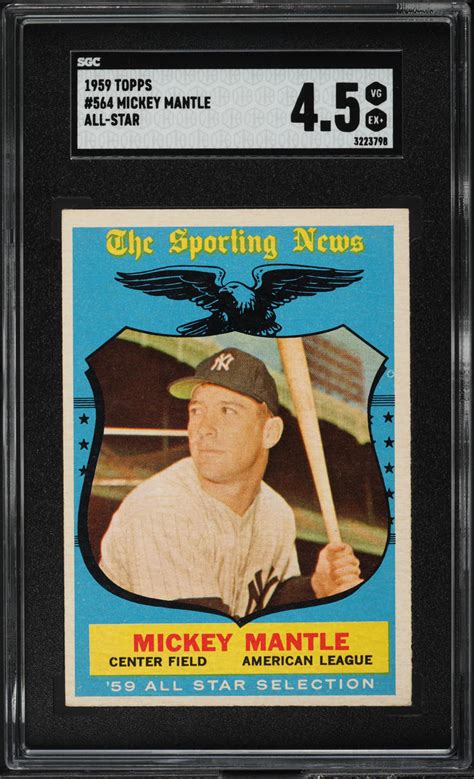 Topps Mickey Mantle All Star Sgc Vgex Weekly Sunday