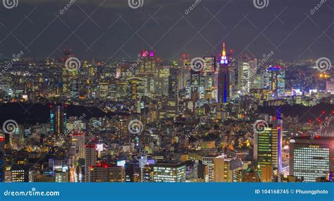 Night Scene Of Tokyo Japan Editorial Image Image Of Asian Aerial