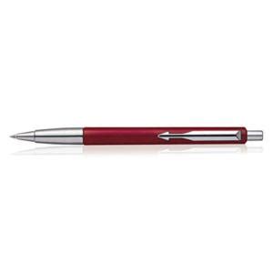 Parker Vector Standard Chrome Trim Ball Pen Red Body Parker Quink