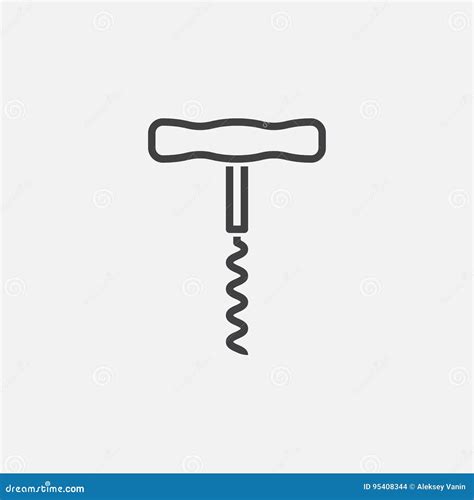 Corkscrew Icon Vector Isolated On White Stock Vector Illustration