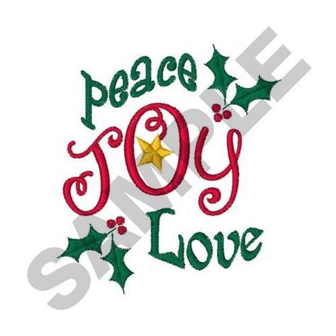 Joy Peace Love Peace And Love Christmas Embroidery Designs Joy