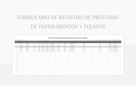 Plantilla de Formato Excel Formulario De Registro De Préstamo De