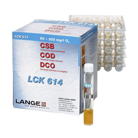 Hach COD cuvette test 50 300 mg L O₂ 25 tests