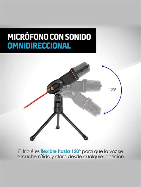 Micr Fono Condensador Sf Omnidireccional Negro Micr Fono De