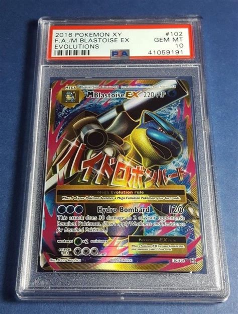 Psa 10 Gem Mint Mega M Blastoise Ex 102108 Xy Evolutions Full Art