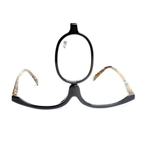 Readers Magnifying Makeup Glasses Eye Make Up Spectacles Flip Down Lens Folding Cosmetic Womens