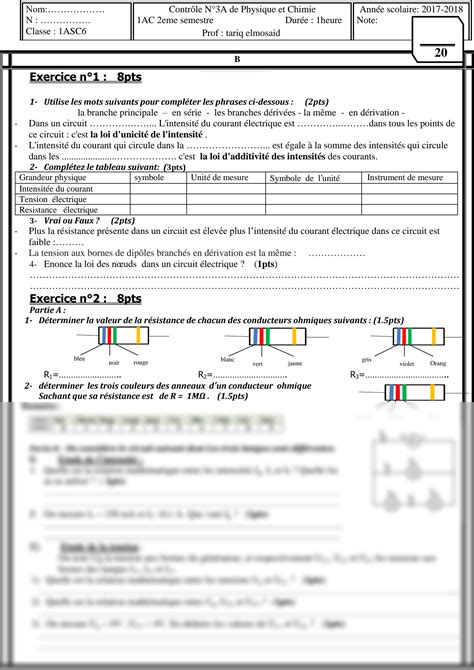 Solution Devoir Physique Et Chimie College Nd Semestre Sections