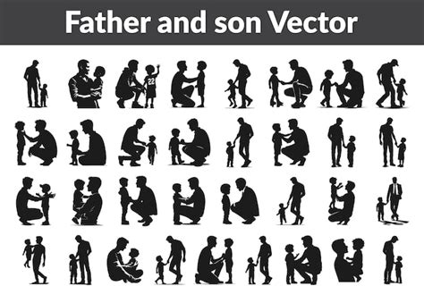 Father And Son Silhouette Vector Premium Ai Generated Vector