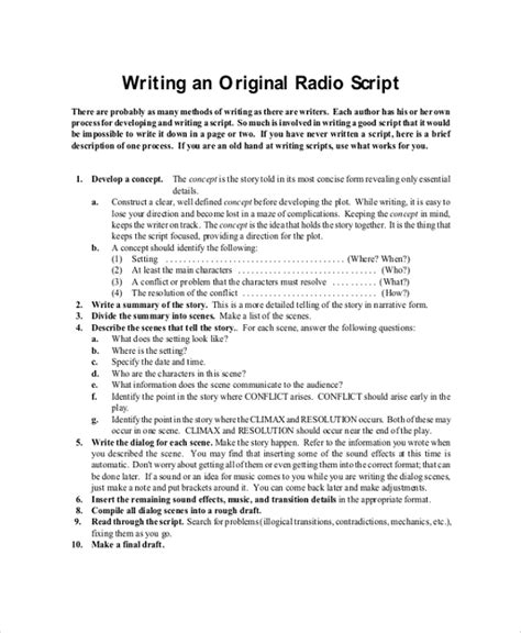 FREE 8 Sample Script Writing Templates In PDF Word