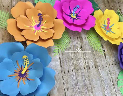 Moana Cumpleaños Flores De Papel Fiesta Tropical Moana Etsy