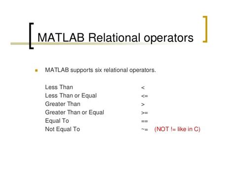 Matlab Does Not Equal Sign Sailpikol