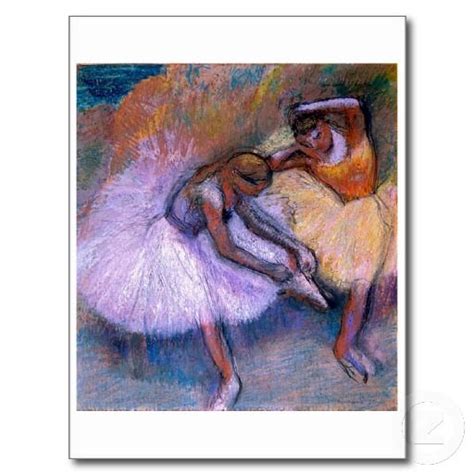 Edgar Degas Two Dancers 1898 Ballet Pastel Dance Postcard Zazzle