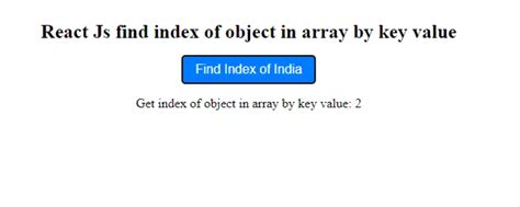 React Js Get First Index Of Item In Array React Js Indexof Method