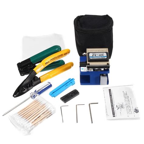 Ftth Splicing Splice Fiber Optic Stripping Tool Kit Set With Fiber Cleaver Fc 6s