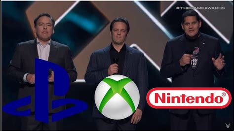 PlayStation Xbox And Nintendo On Stage All Together The Game Awards