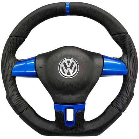 VOLANTE ESPORTIVO JETTA MKR AZUL MUSTANG COMPATIVEL VOYAGE FOX GOLF