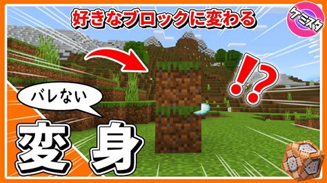 かくれんぼにも使える！好きなブロックに変身する方法【マイクラ統合版】【コマンド】switchpewin10ps4xbox対応