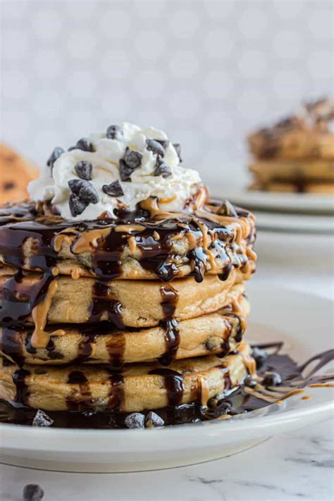 Peanut Butter Chocolate Chip Pancakes • Pancake Recipes