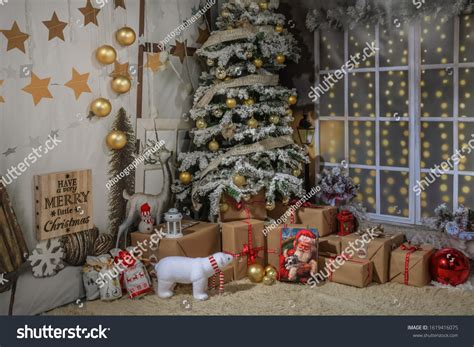 Christmas Decoration On Photo Studio Beautiful Stock Photo 1619416075