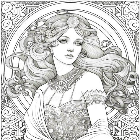 Art Nouveau Coloring Page Stock Photo At Vecteezy