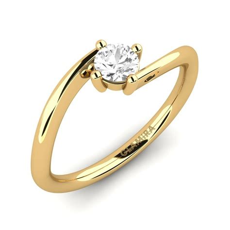 Comprar Anillo De Compromiso Edoarda En Redondo Corte 585 Oro Amarillo