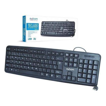 Teclado USB Preto Básico ABNT2 Exbom BK 102 Mundoware