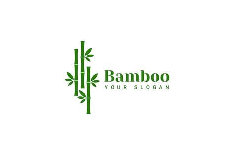 Plantilla De Dise O De Logotipo De Bamb Verde Vector Premium