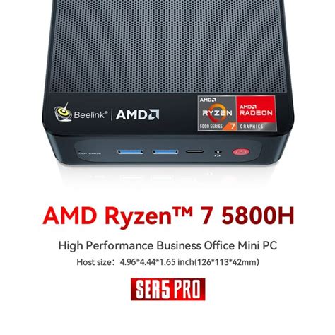 Beelink SER5 Max Ryzen 7 5800H TDP 54W Mini PC Win 11 Pro AMD DDR4 RAM