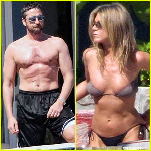 Jennifer Aniston Bikini Photos With Shirtless Gerard Butler In Cabo