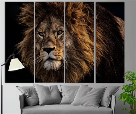 Lion Canvas Print Lion Wall Art - Etsy