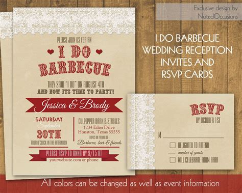 I Do Bbq Invitation I Do Bbq Wedding Reception Only Invitation Etsy