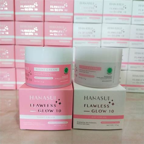 Jual HANASUI Flawless Glow 10 Day Cream Night Cream Bpom Indonesia