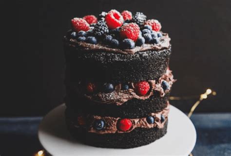 Dark Chocolate Naked Cake With Fresh Berries The Windy City Dinner Fairy