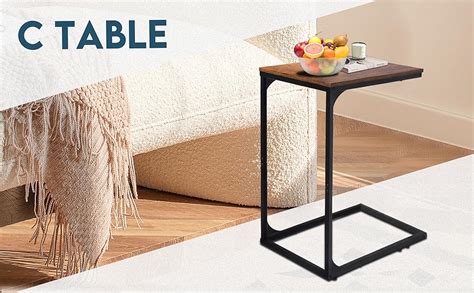 Loftey C Shaped Endside Table Slide Under Couch Table