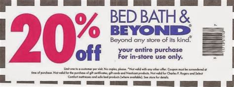 Bed Bath And Beyond Coupons 20 Off Printable