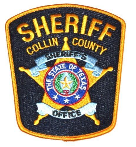 Collin County Texas Tx Sheriff Police Patch Lone Star State Seal Black