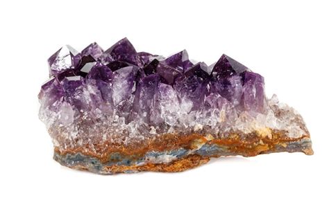 Premium Photo Amethyst Crystal Druse Macro Mineral On White Background