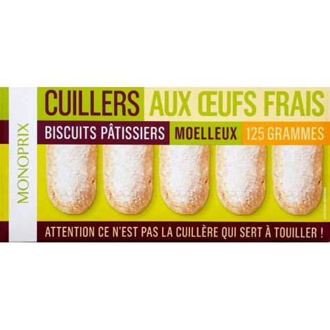 Monoprix Biscuits cuillers pâtissiers moelleux aux oeufs frais