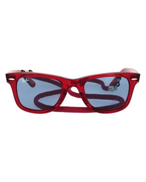 Ray Ban Zonnebril Occhiali Da Sole Wayfarer Rb2140 661456 Con Laccetto