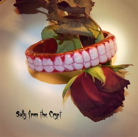 Tooth Horror Bracelet Human Teeth Halloween By Sallyfromthecrypt