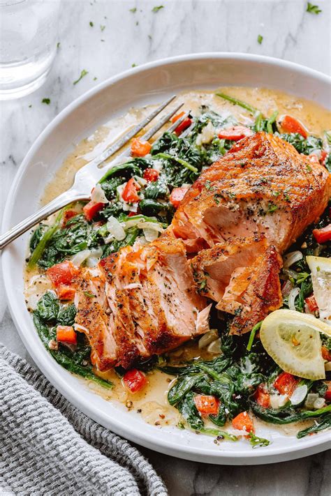 Grilled Salmon Fillet With Creamy Spinach Artofit