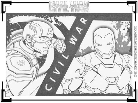 Captain America Civil War Iron Man Colouring Clip Art Library