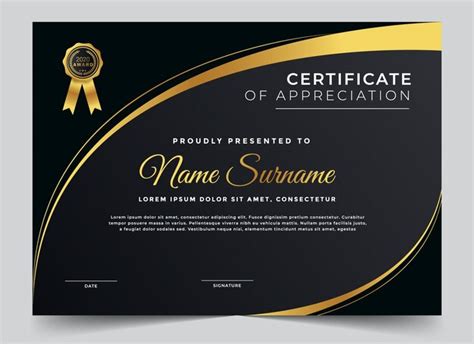 Premium Vector Vector Elegant Black Diploma Design