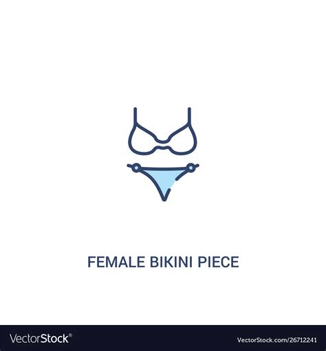 Female Bikini Piece Concept 2 Colored Icon Simple Vector Image