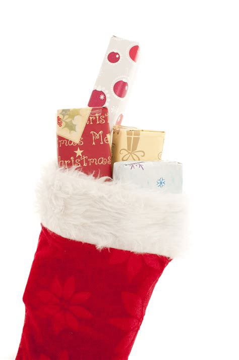 Photo Of Festive Red Xmas Stocking Filled With Ts Free Christmas