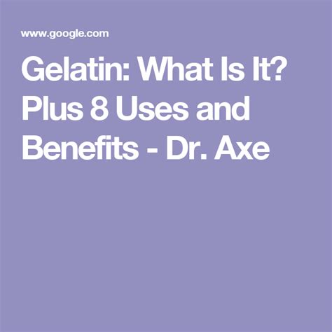 Gelatin What Is It Plus 8 Uses And Benefits Dr Axe Science