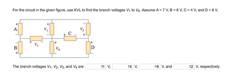 Solved For The Circuit In The Given Figure Use KVL To Find Chegg