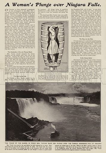 Annie Edson Taylor's descent of Niagara Falls in a … stock image | Look ...