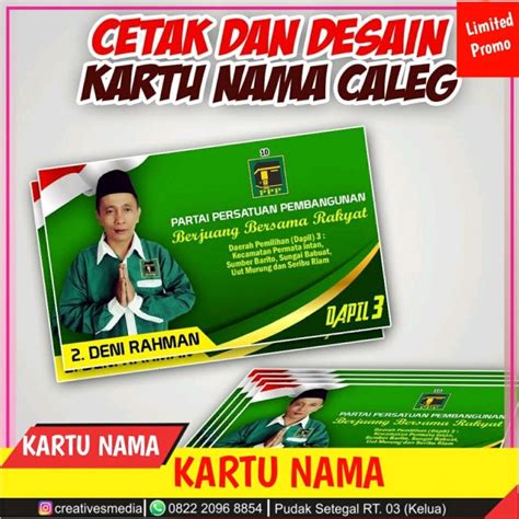 Detail Desain Kartu Nama Partai Koleksi Nomer 2